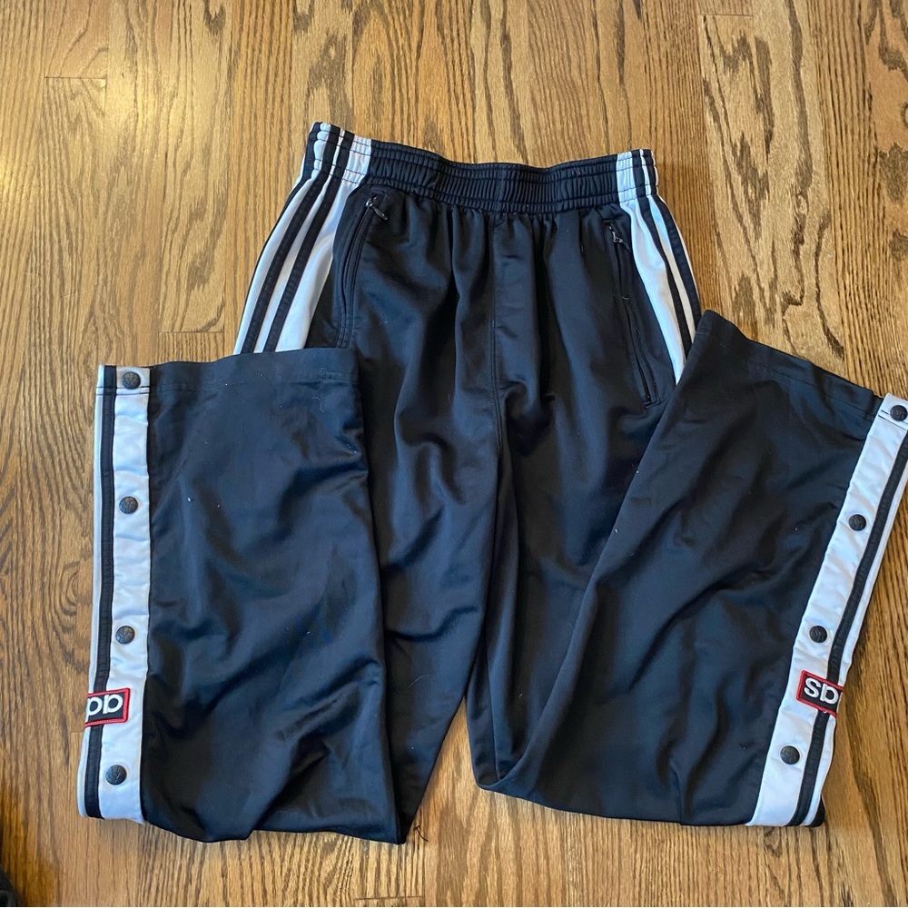 Vintage Adidas snap breakaway striped track pants